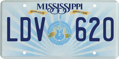 MS license plate LDV620