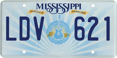 MS license plate LDV621