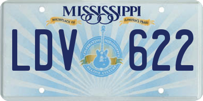 MS license plate LDV622