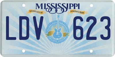 MS license plate LDV623