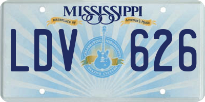 MS license plate LDV626