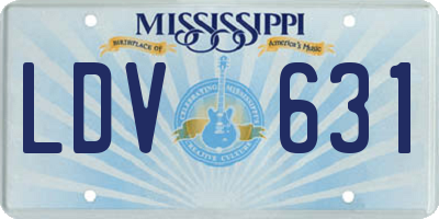 MS license plate LDV631
