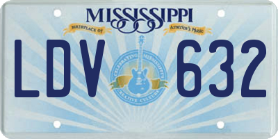 MS license plate LDV632