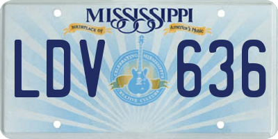 MS license plate LDV636