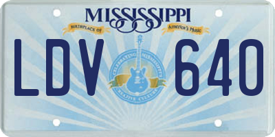 MS license plate LDV640