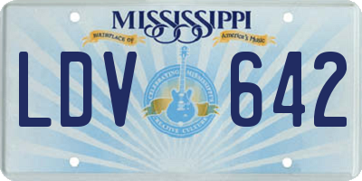 MS license plate LDV642