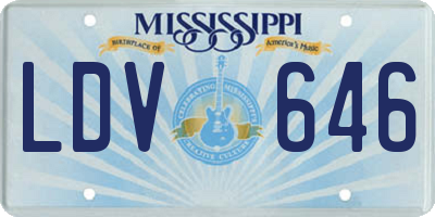 MS license plate LDV646
