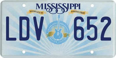 MS license plate LDV652