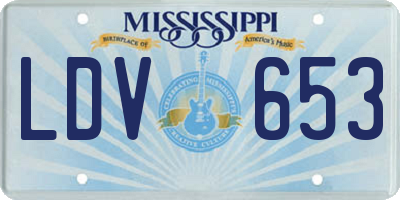 MS license plate LDV653