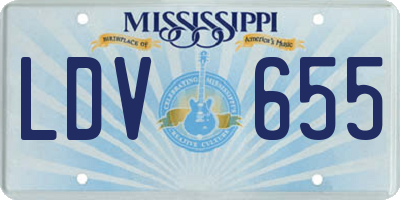 MS license plate LDV655