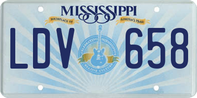MS license plate LDV658