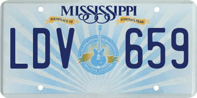 MS license plate LDV659
