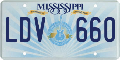 MS license plate LDV660