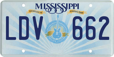MS license plate LDV662