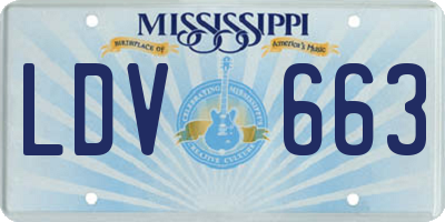 MS license plate LDV663