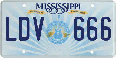 MS license plate LDV666