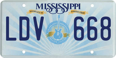 MS license plate LDV668