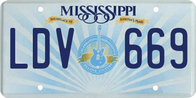 MS license plate LDV669