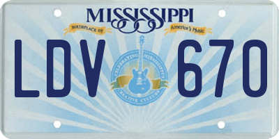 MS license plate LDV670