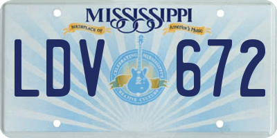 MS license plate LDV672