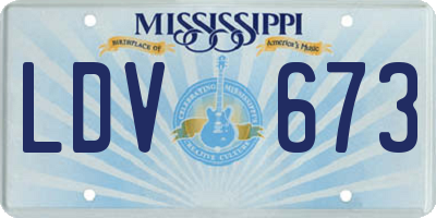 MS license plate LDV673