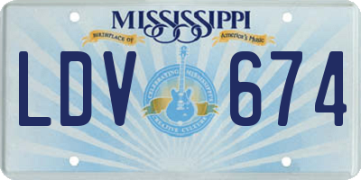 MS license plate LDV674