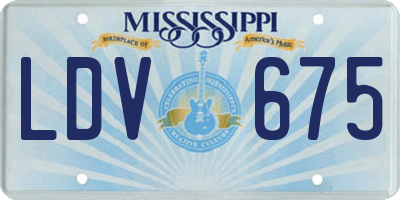 MS license plate LDV675
