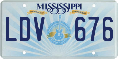 MS license plate LDV676
