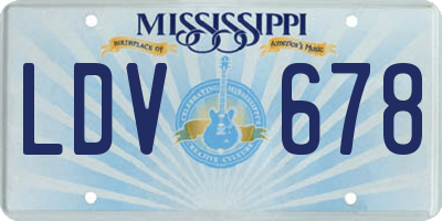 MS license plate LDV678