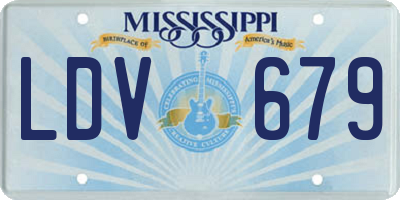 MS license plate LDV679