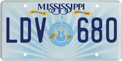MS license plate LDV680