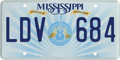 MS license plate LDV684