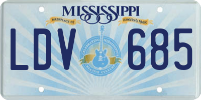 MS license plate LDV685