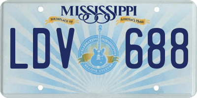 MS license plate LDV688