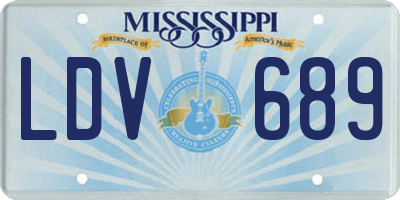MS license plate LDV689
