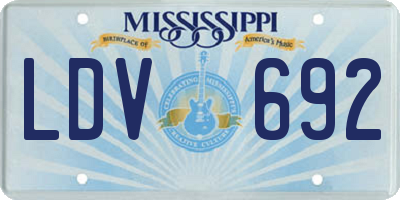 MS license plate LDV692