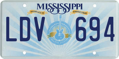 MS license plate LDV694