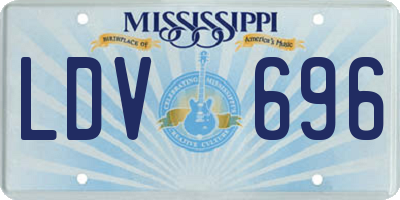 MS license plate LDV696