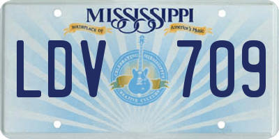 MS license plate LDV709