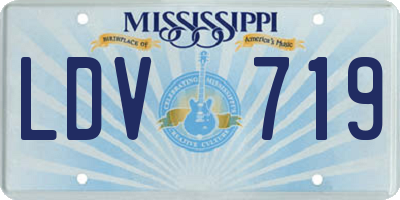 MS license plate LDV719