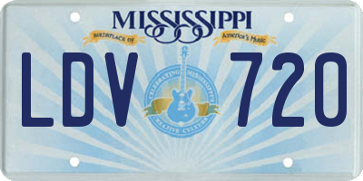 MS license plate LDV720
