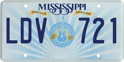 MS license plate LDV721