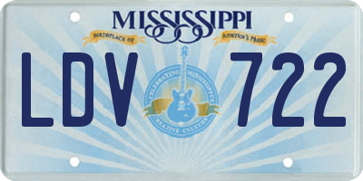 MS license plate LDV722