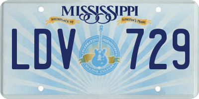 MS license plate LDV729