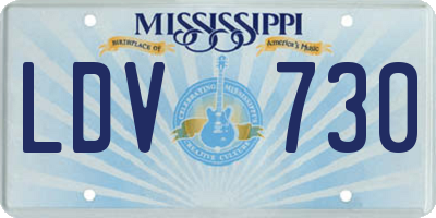 MS license plate LDV730