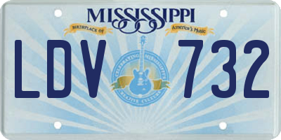 MS license plate LDV732