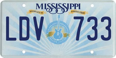 MS license plate LDV733