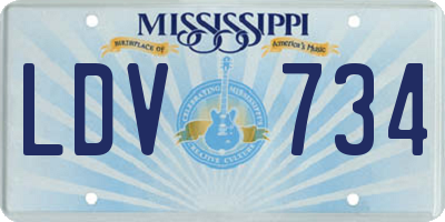 MS license plate LDV734