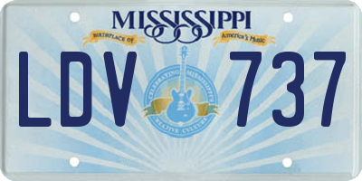 MS license plate LDV737