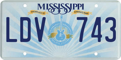 MS license plate LDV743